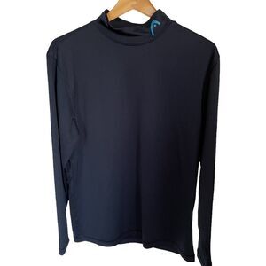 HEAD Navy Blue Long Sleeve Sport Shirt, Size large